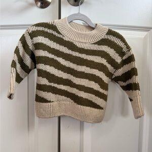 Zara Beige and Olive Knit Sweater
